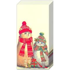 Ihr  Mouchoirs Christmas Cats  21x21cm