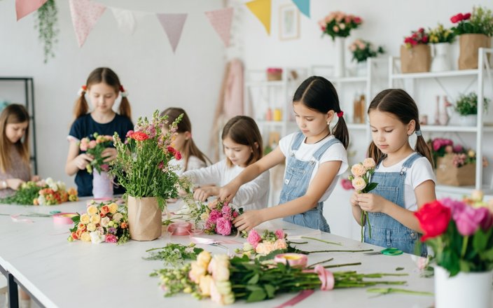 Atelier enfant arrangement pour la Fête des mères