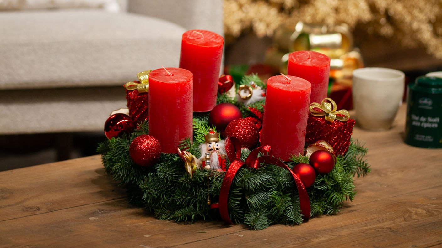 Démonstration "création d'une couronne de l'Avent"