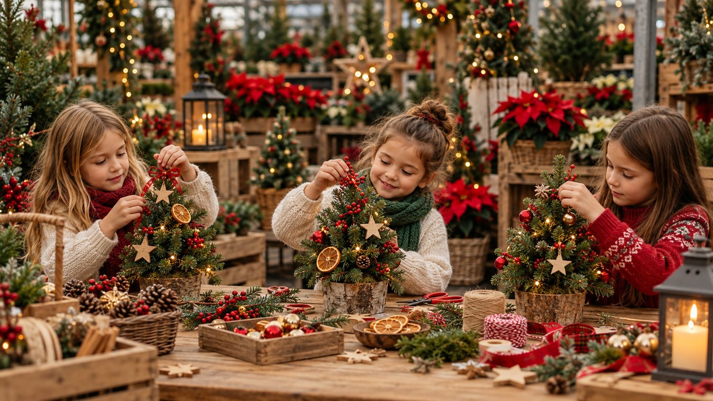 Atelier enfant décoration d'un mini-sapin
