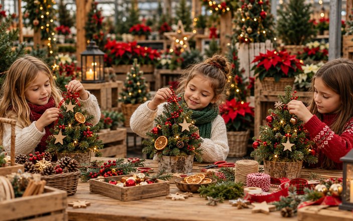Atelier enfant décoration d'un mini-sapin