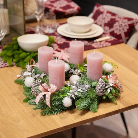 Couronne rose et argent