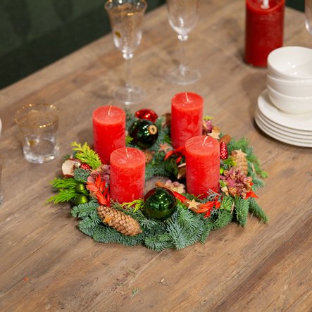 Couronne rouge et verte