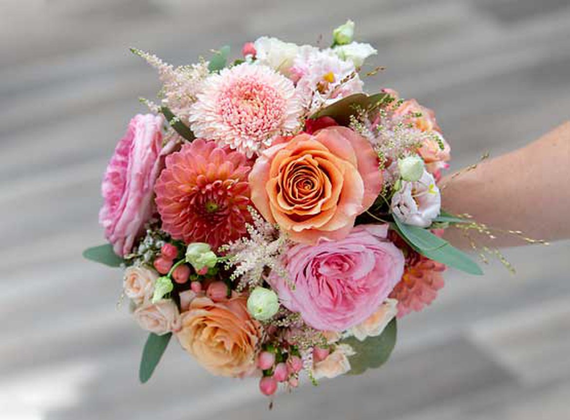Bouquet de mariée aux couleurs pastels