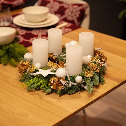 Couronne blanche et doré