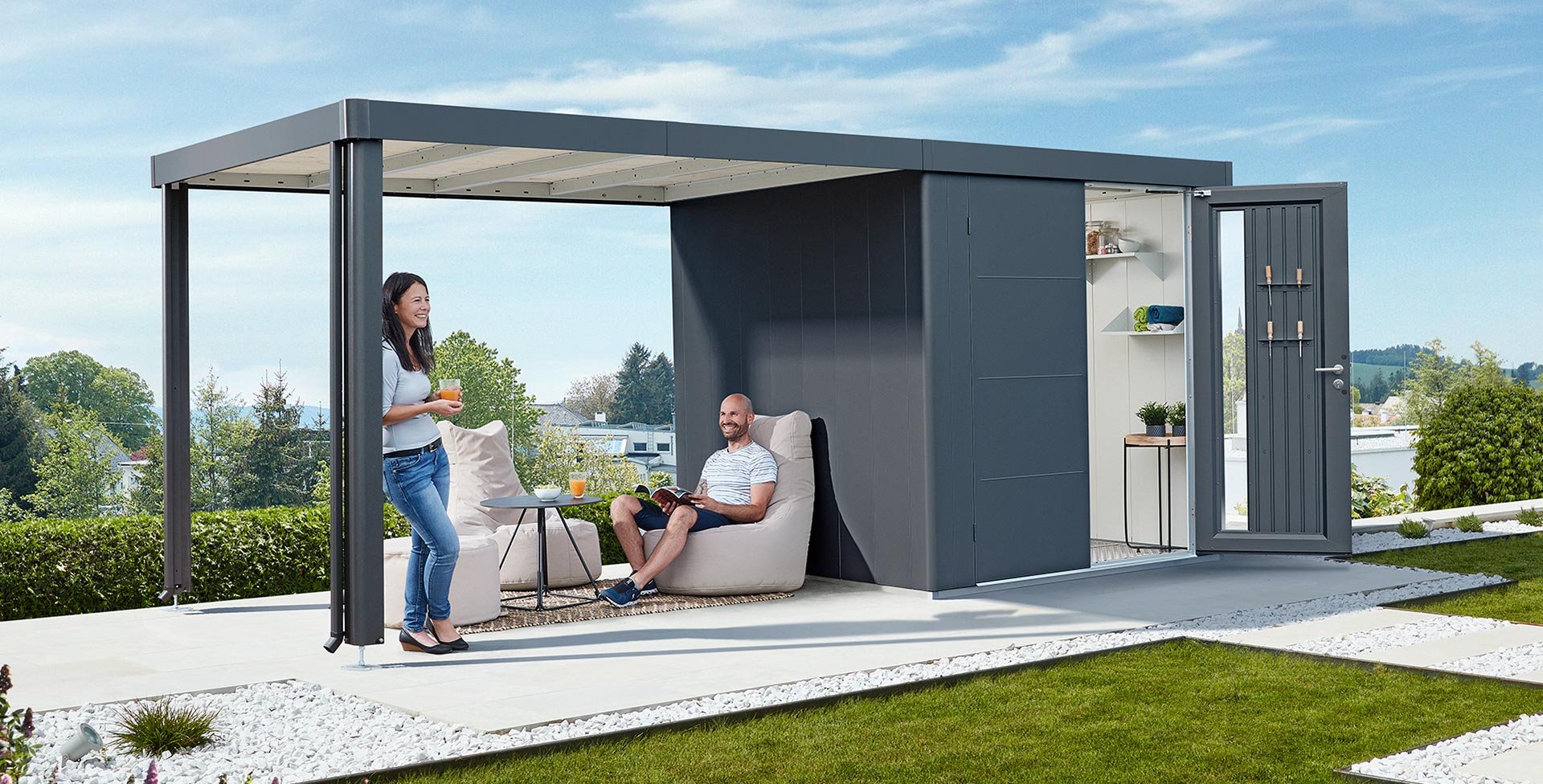 Rangement de jardin, coffres et abris