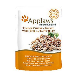 Applaws  Applaws Pouch chicken&Beef in jelly 70g  