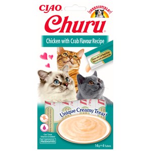   Churu® Purée Poulet aromatisé au Crabe 4 Sticks de 14g  