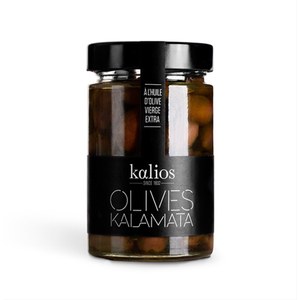 Kalios  Olives noires Kalamata à l'huile d'olive vierge extra, 310gr  310gr net