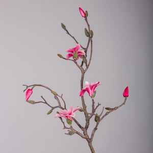   Magnolia en branche Rouge rose dragée 110cm