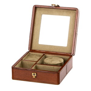 Schilliger Design Céleste Boite à bijoux carrée Céleste Brun caramel 15x15x5.5cm
