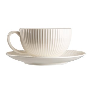 Schilliger Design Lisière Tasse à café Lisière avec sous-tasse Blanc 11.3x9.5x5.4cm/14.3x2.1cm