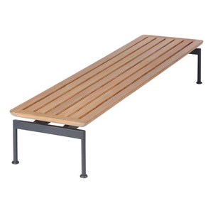 Barlow Tyrie Layout Table basse étroite Layout rectangulaire avec plateau en teck Noir 165x40x29cm