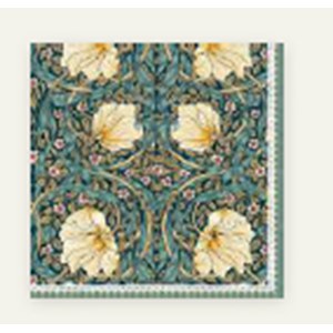 Serviettes En Papier William Morris Motif Black - Lot De Serviettes De Table 33x33 Cm, Design élégant
