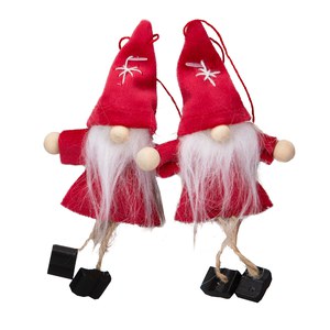 Schilliger Design  Père Noël avec flocon rouge 2pcs  11cm