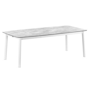 Lafuma Mobilier Ancone Table Ancone extensible HPL (Struc:Kaolin) Gris souris 220x108x76cm