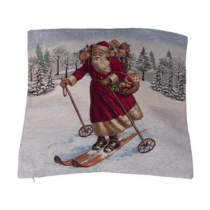 Schilliger Design Père Noël à ski Housse de coussin Père Noël à ski  45x45cm