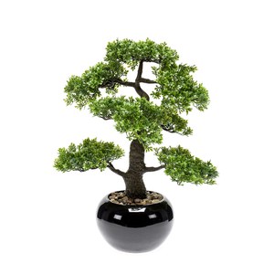 Schilliger Sélection  Bonsai Ficus artificiel pot rond noir  47cm