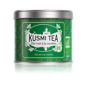 Kusmi Tea  Thé Vert à la Menthe Bio - Boîte métal 100gr  100gr