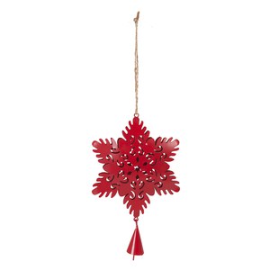 Schilliger Design  Flocon avec clochette à suspendre Rouge cerise 12x3x20cm