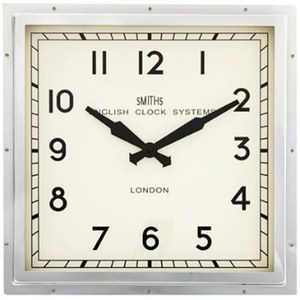   Horloge Chrome carré Smiths 41cm SM/ENGLISH/C  41cm