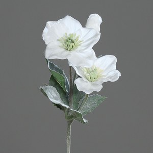 Schilliger Sélection  Rose de Noël givrée artificielle Blanc 34cm
