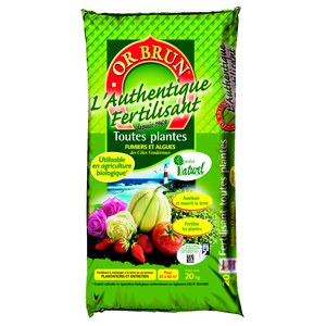 Fertilisant OR BRUN 10kg - 100% Naturel Pour Jardin - Fumiers Et Algues