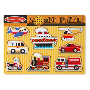 Melissa & Doug  Puzzle Sonore Bois Vehicules  