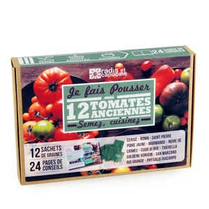   Coffret 12 sachets tomates anciennes  11.5x17.5x3cm