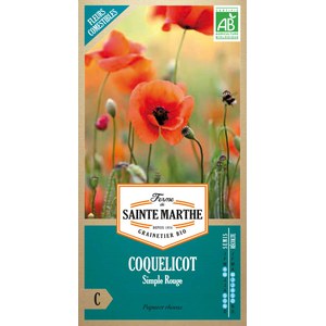 Ferme de Sainte Marthe  Coquelicot Simple Rouge  Environ 1000 Graines