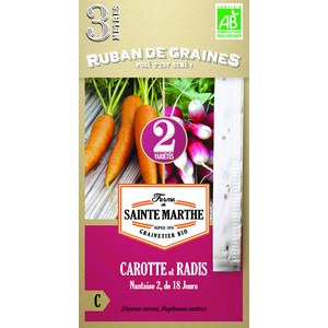 Ferme de Sainte Marthe  Carotte Et Radis Nantaise 2, De 18 Jours  Environ 150 Graines