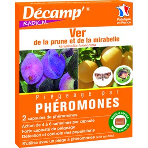 Décamp  Pheromone Contre Le Ver De La Prune et De La Mirabelle Sachet 2 Capsules  2 CAPSULES