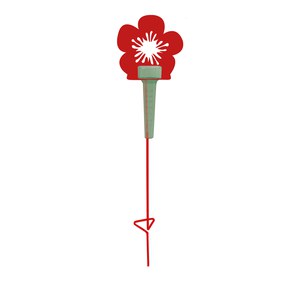  Support pluviomètre à piquer coquelicot rouge - Ht 1,16 m Rouge vif 1.16m