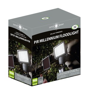 Smart Solar  PIR Millennium Floodlight 1000L  23.5x13.5cm 1000Lu