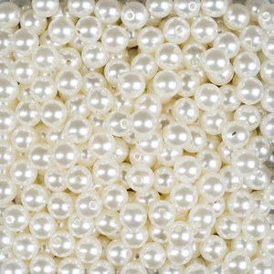   Perles Brillantes nacre Blanc ivoire 550ml 10mm