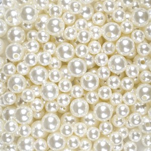   Perles Brillantes nacre Blanc ivoire 550ml mix