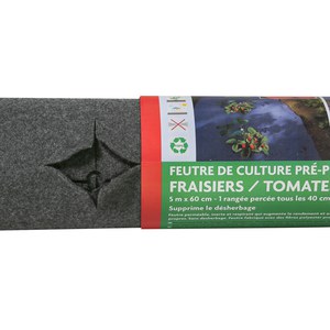   Feutre De Culture Pre-Perce Fraisiers/Tomates-(220 G/M2)  rlx 5m x 60 cm