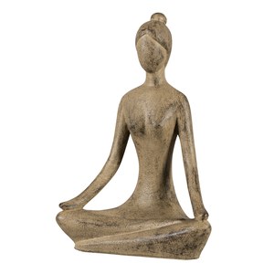  Statue Yoga Sumatra 01D taupe M Brun noisette L33.5xW21xH47.5cm