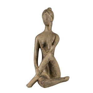   Statue Yoga Sumatra 02D taupe M Brun noisette 29xW28H49.W28H49cm
