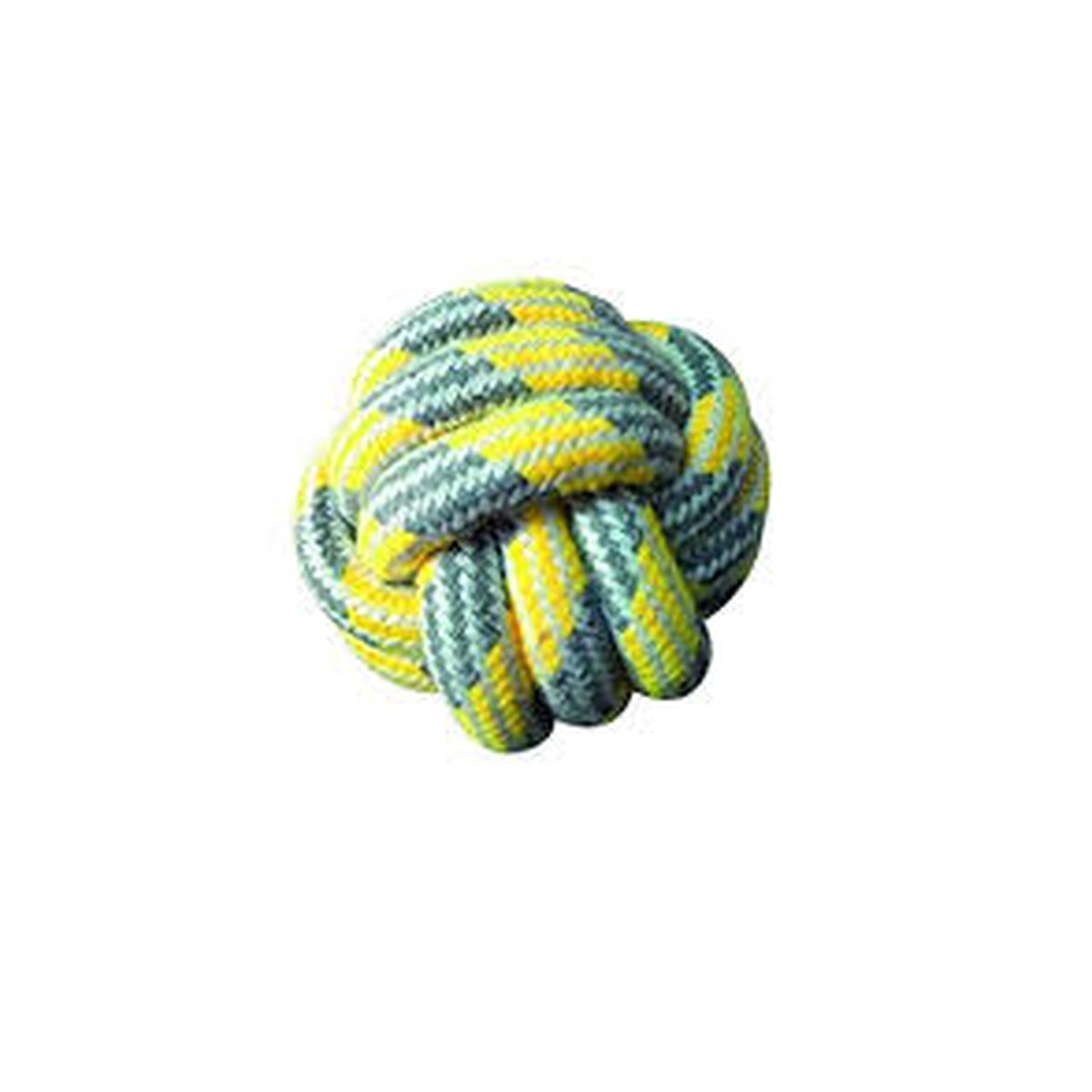   Jouet chien ball corde jaune pastel  7.5cm