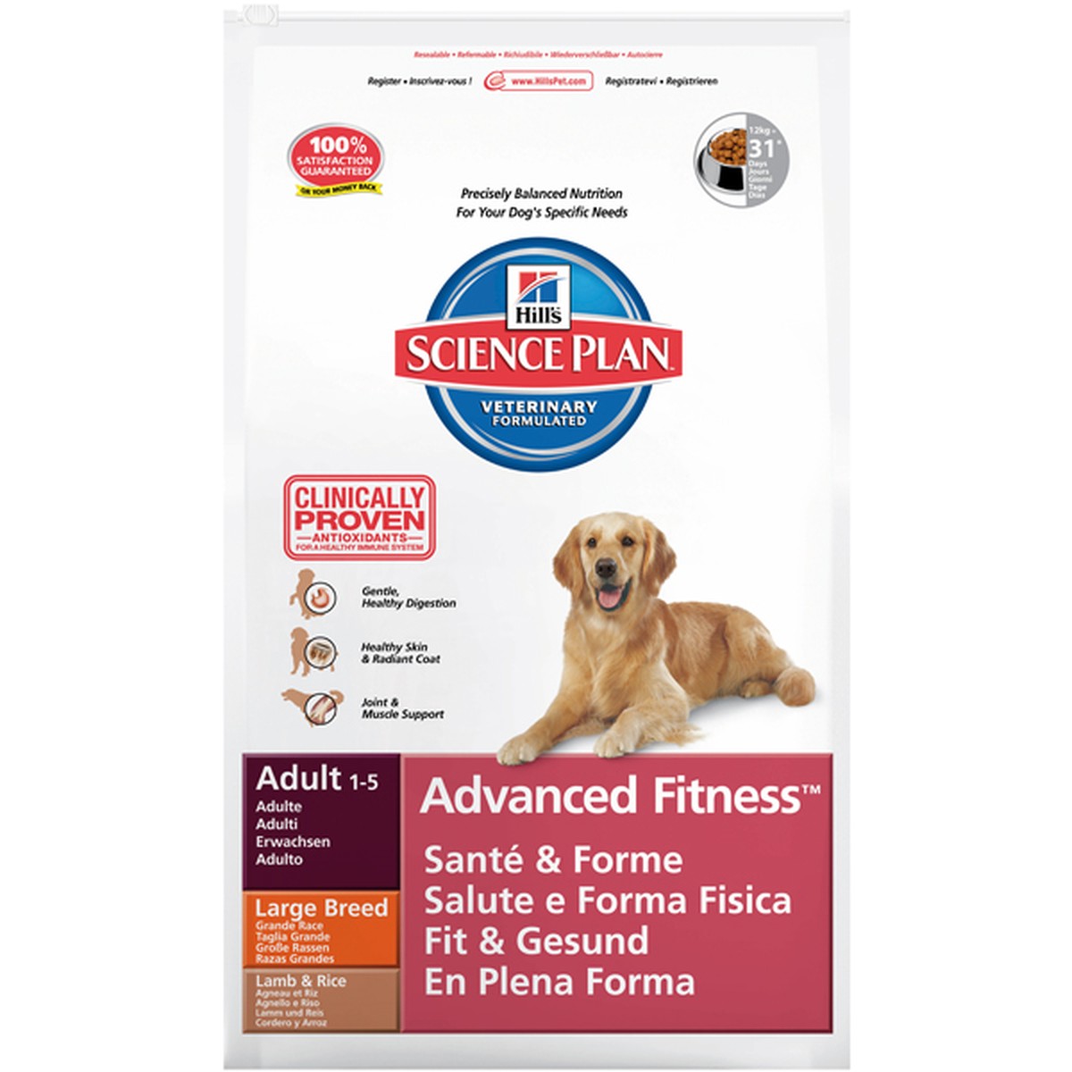 Science Plan  Adult Advances Fitness Large Breed Agneau et riz 12kg  12kg