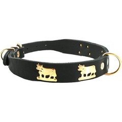   Collier appenzel. en cuir. forme étroite T40 Noir T40