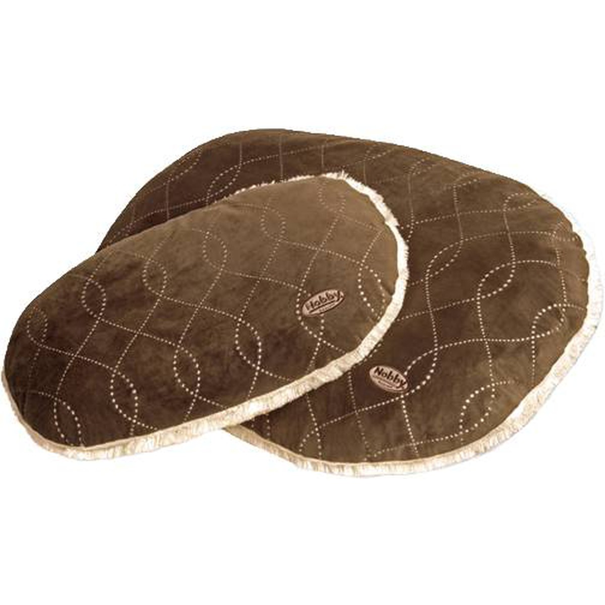   Coussin oval ouatiné CENO. brun foncé 57x37 cm Beige 57x37 cm