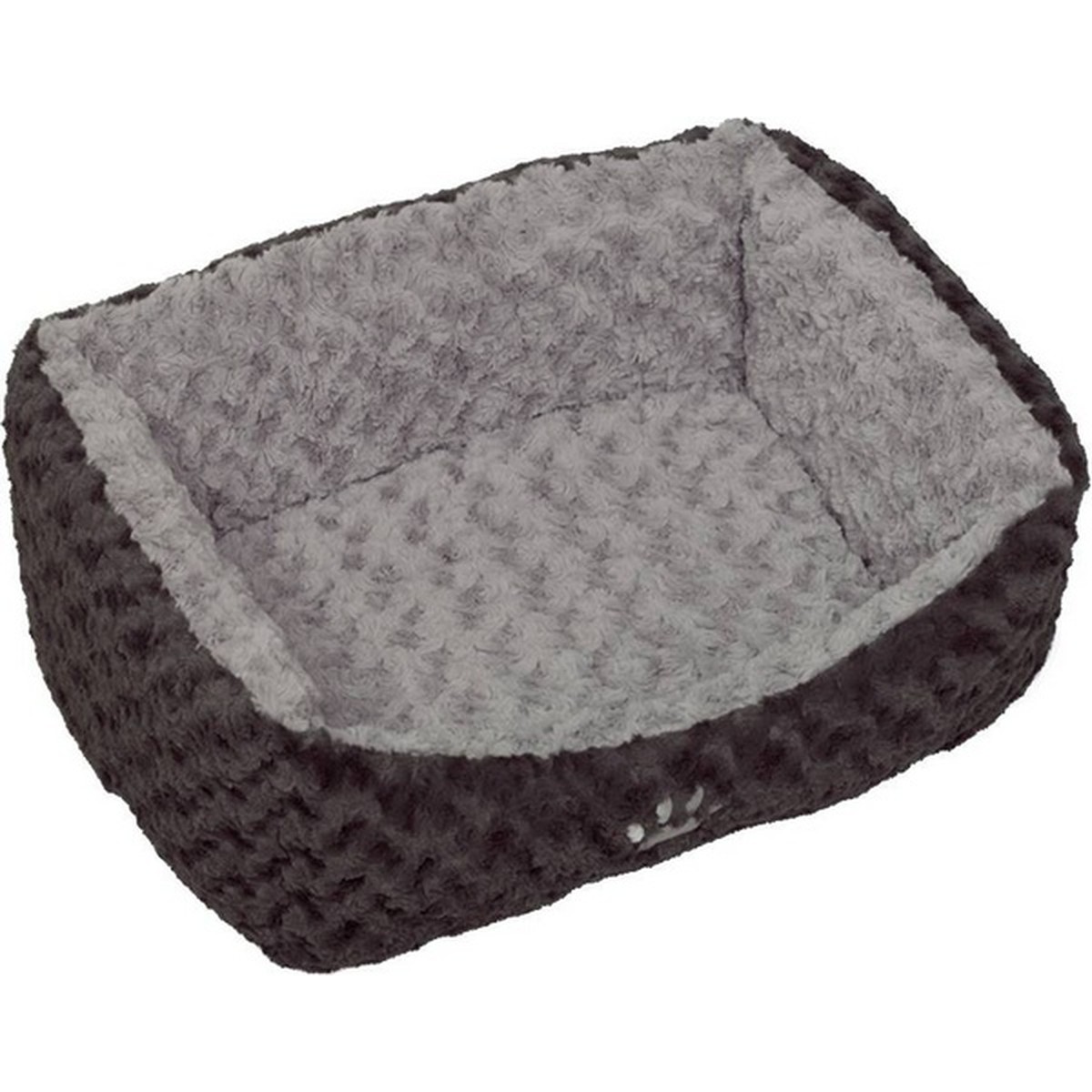  Lit comfort/Soft peluche SEOLI. gris 60x48x19 cm Gris 60x48x19 cm