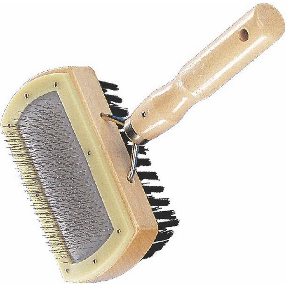   Carde double avec manche en bois  