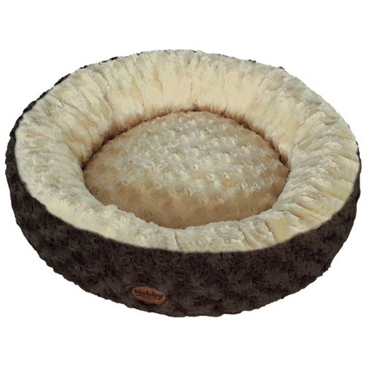   Lit-peluche brun-beige OBRA, Ø 60 cm  Ø 60 cm