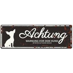   Warntafel CHIHUAHUA schwarz 12x4cm  12x4cm