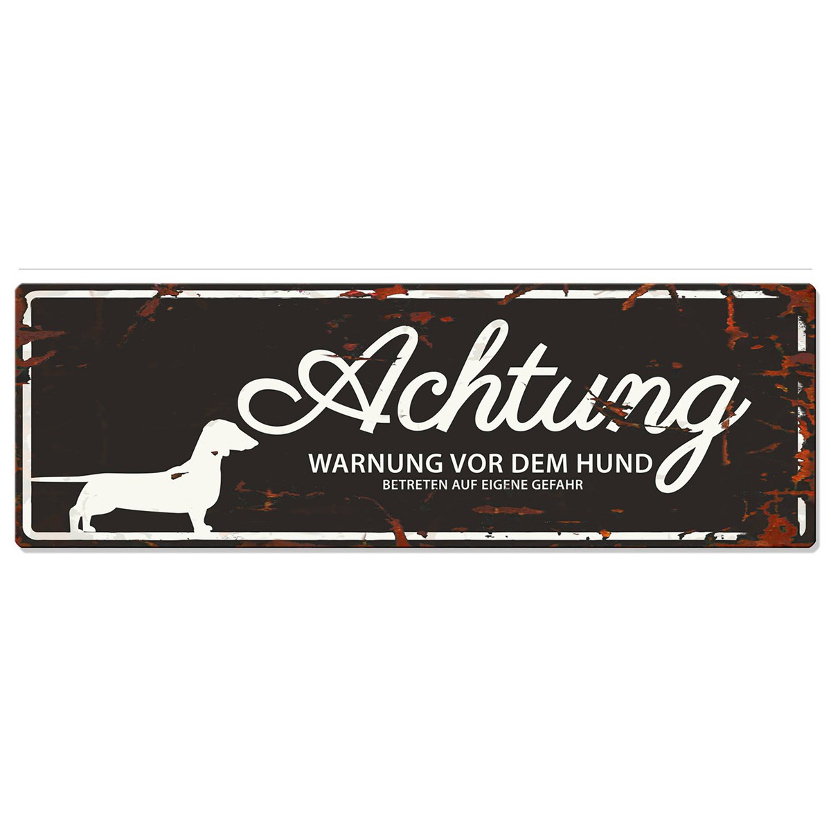   Warntafel DACHSHUND schwarz 40x13.5 cm  40x13.5 cm