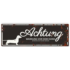   Warntafel DACHSHUND schwarz 40x13.5 cm  40x13.5 cm