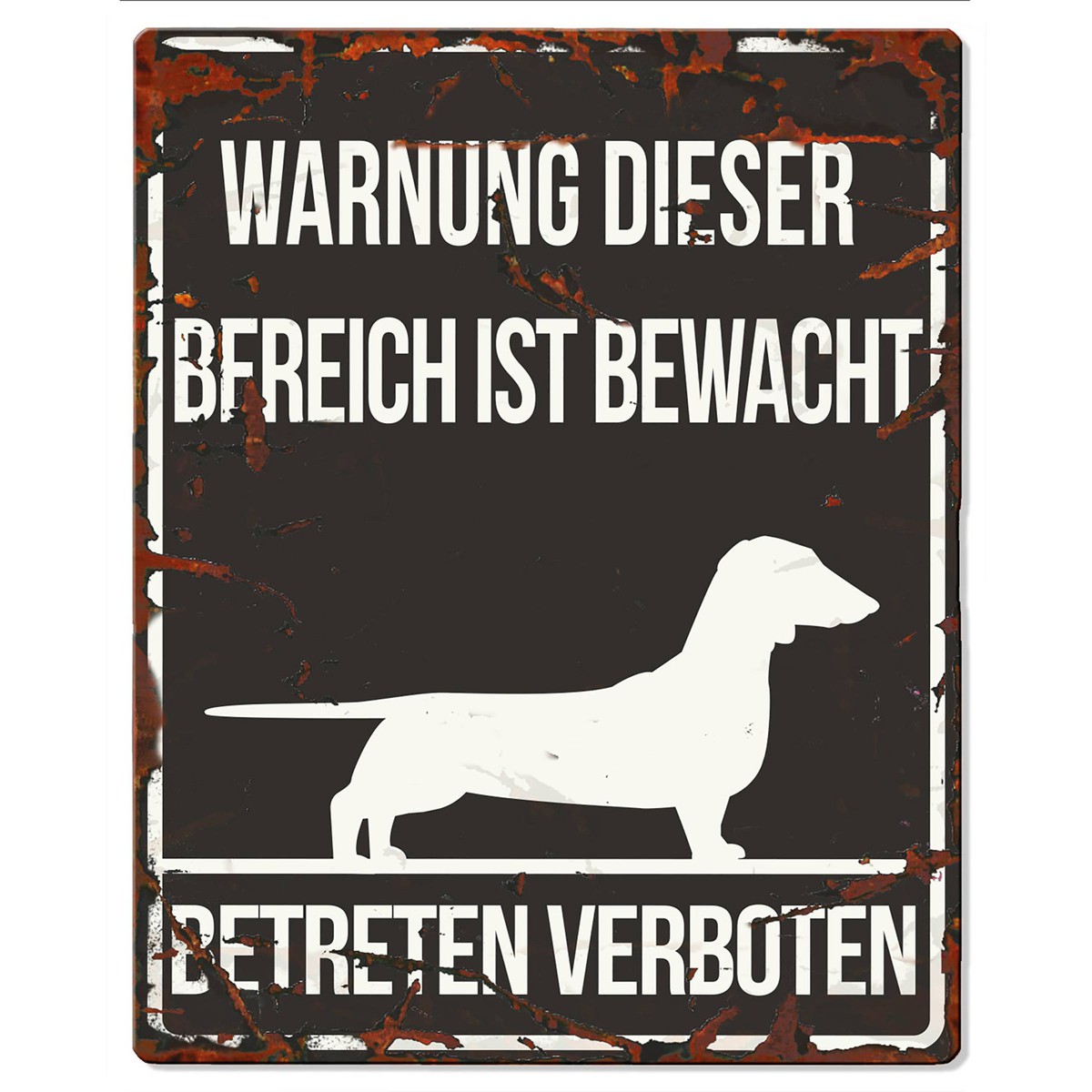   Warntafel SQUARE DACHSHUND schwarz 20x25 cm  20x25 cm